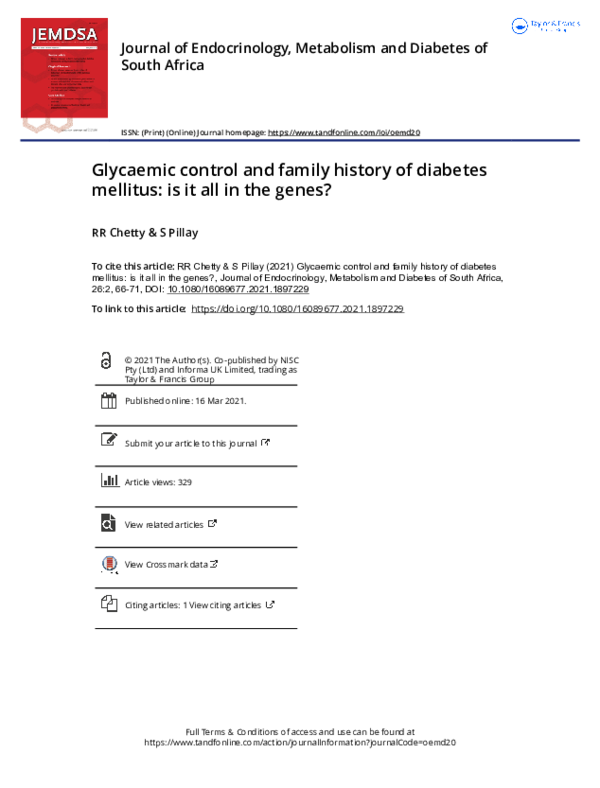 (PDF) Glycaemic control and family history of diabetes mellitus: is it ...