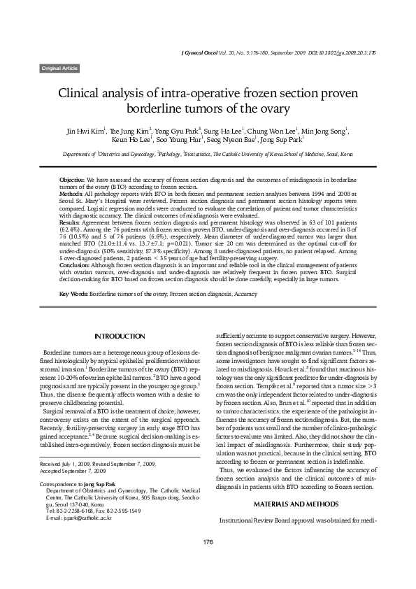 (PDF) Clinical analysis of intra-operative frozen section proven ...