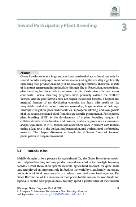 (PDF) Toward Participatory Plant Breeding