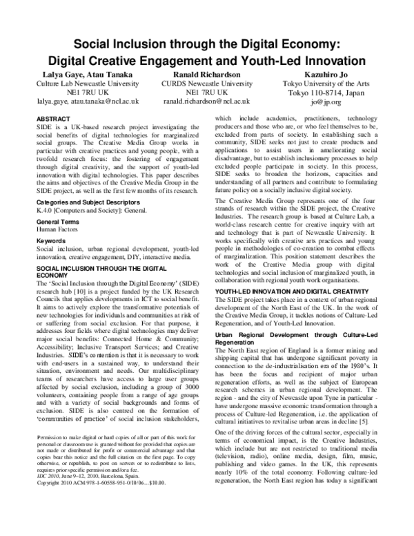 (PDF) Social inclusion through the digital economy