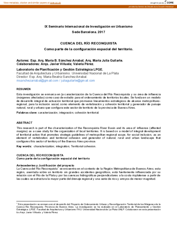 (PDF) Cuenca del río Reconquista : Como parte de la configuración ...