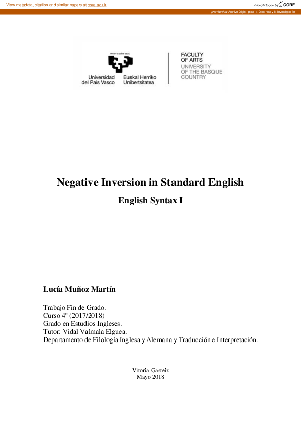 (PDF) English Syntax I