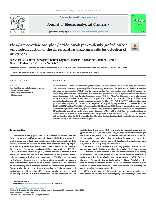 (PDF) Phenylamide-oxime and phenylamide nanolayer covalently grafted ...