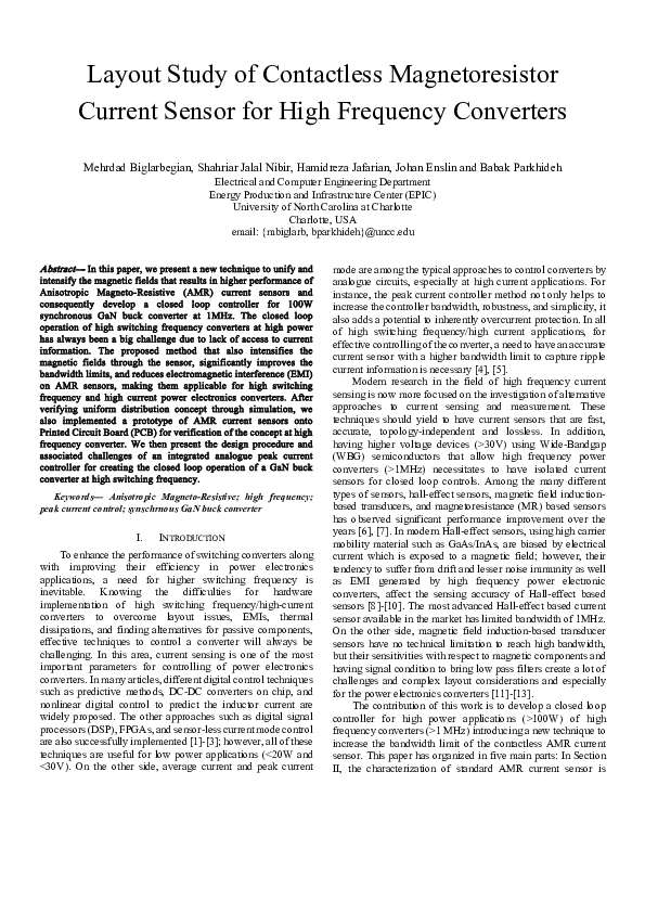 (PDF) Layout study of contactless magnetoresistor current sensor for ...