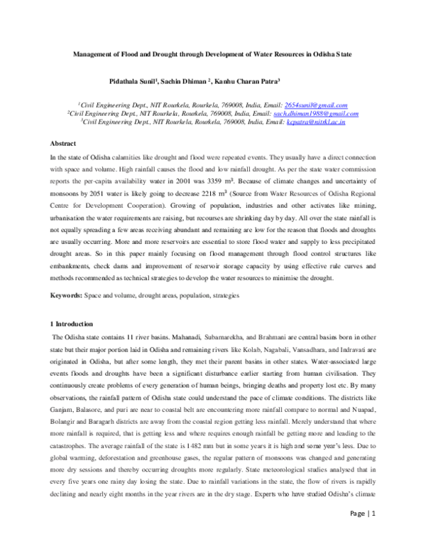 (PDF) Management of Flood and Drought through Development of Water ...