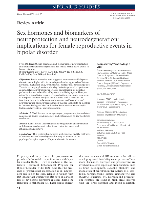(PDF) Sex hormones and biomarkers of neuroprotection and ...