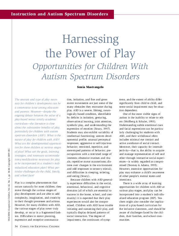 (PDF) Harnessing the Power of Play