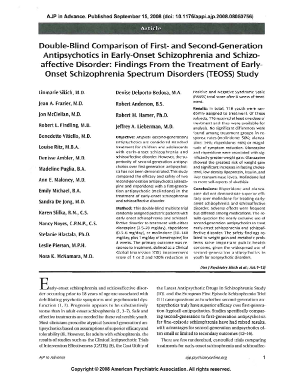 (PDF) Double-Blind Comparison of First- and Second-Generation ...