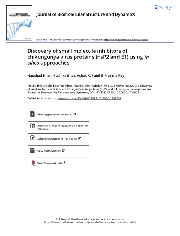 (PDF) Discovery of small molecule inhibitors of chikungunya virus ...