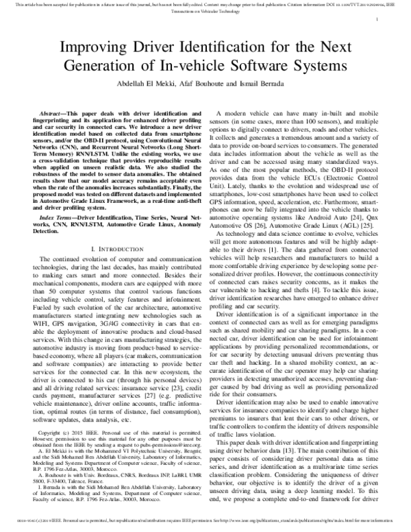 (PDF) Improving Driver Identification for the Next-Generation of In ...