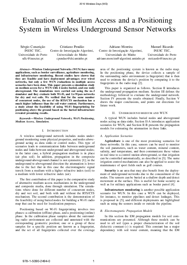 (PDF) Evaluation of medium access and a positioning system in wireless ...