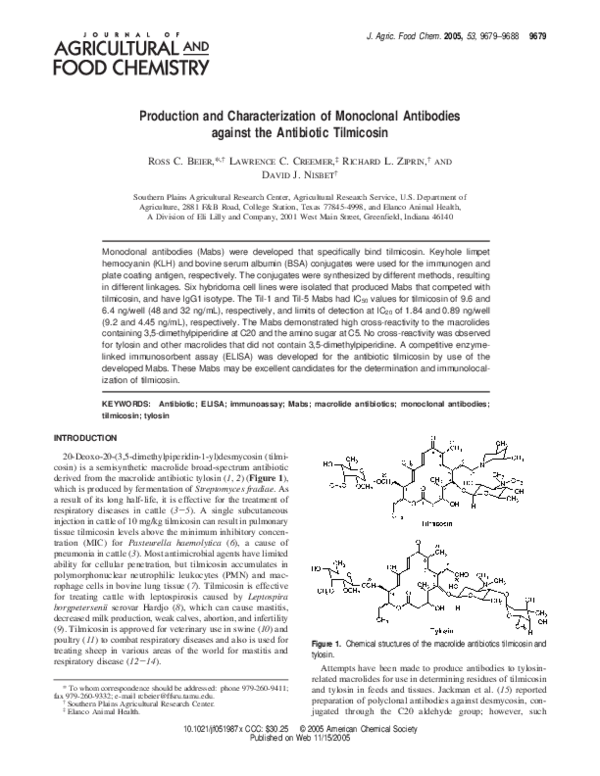 (PDF) Production and characterization of monoclonal antibodies against ...