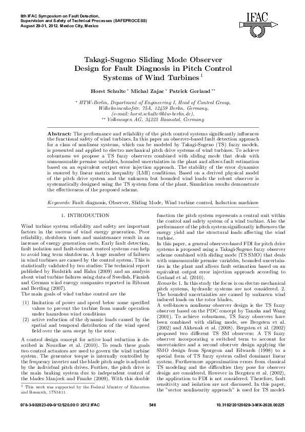 (PDF) Takagi-Sugeno Sliding Mode Observer Design for Fault Diagnosis in ...