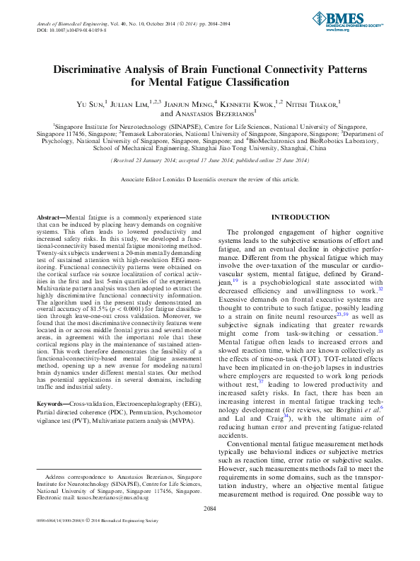 (PDF) Discriminative Analysis of Brain Functional Connectivity Patterns ...