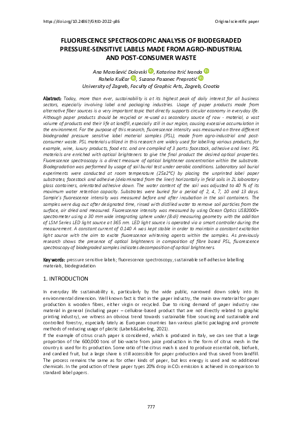 (PDF) Fluorescence spectroscopic analysis of biodegraded pressure ...