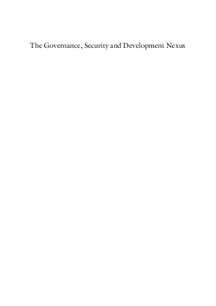 (PDF) The Governance, Security and Development Nexus