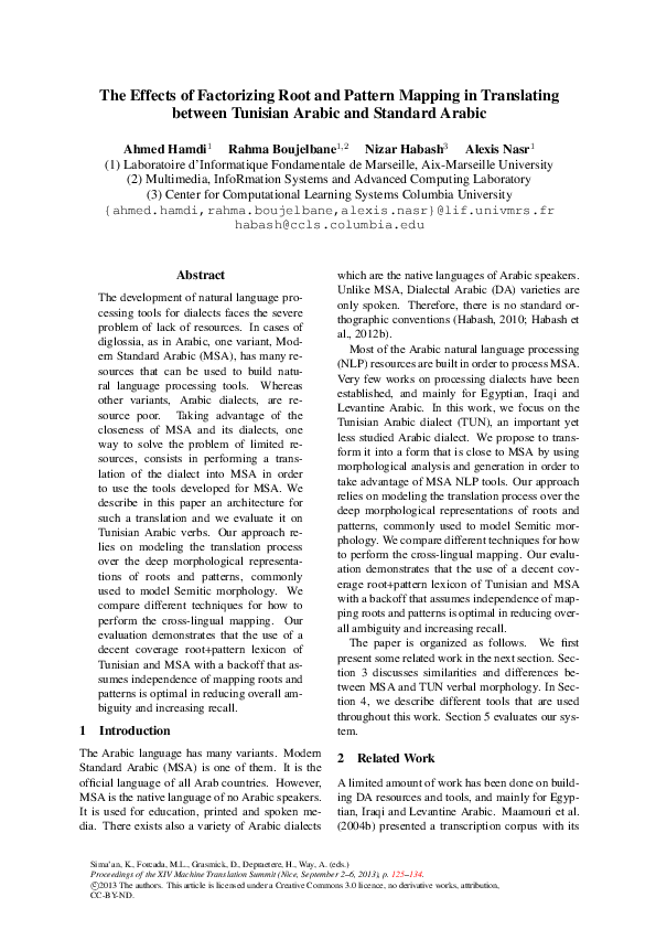(PDF) The Effects of Factorizing Root and Pattern Mapping in ...