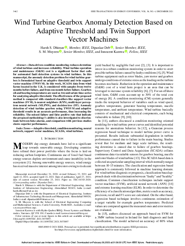 (PDF) Wind Turbine Gearbox Anomaly Detection Based on Adaptive ...