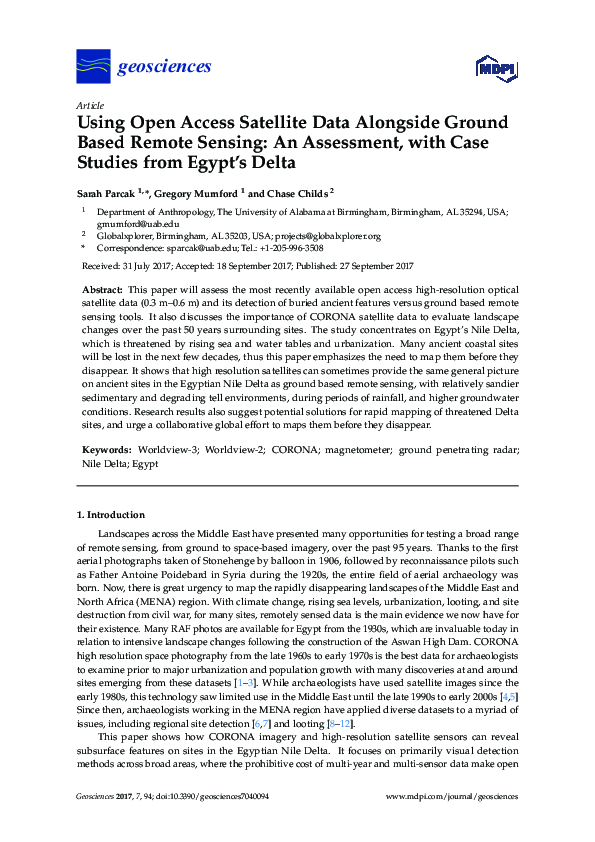 (PDF) Using Open Access Satellite Data Alongside Ground Based Remote ...