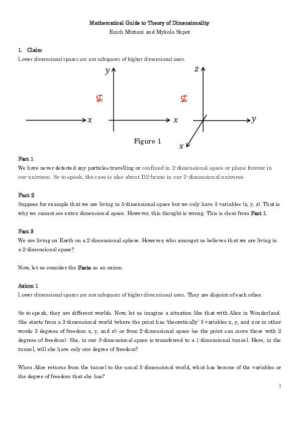 (PDF) Mathematical Guide to Theory of Dimensionality