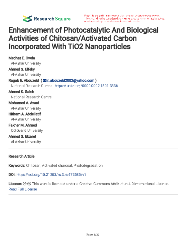(PDF) Enhancement of photocatalytic and biological activities of ...