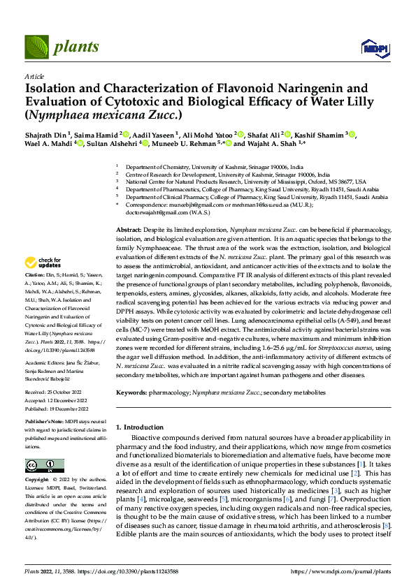 (PDF) Isolation and Characterization of Flavonoid Naringenin and ...