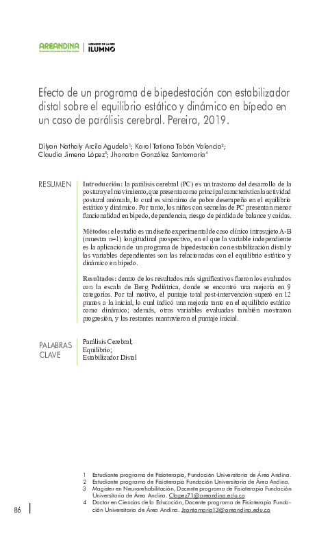 (PDF) Efecto de un programa de bipedestación con estabilizador distal ...