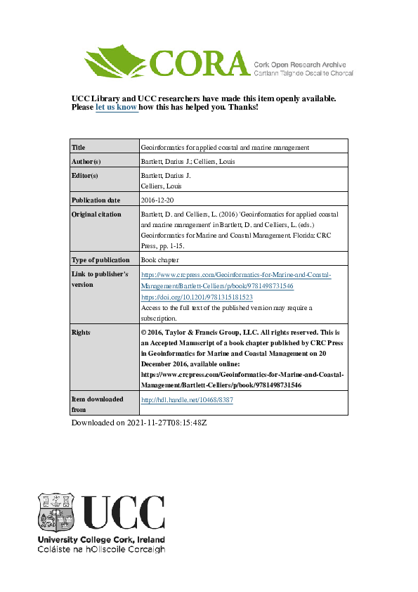 (PDF) Geoinformatics for Marine and Coastal Management