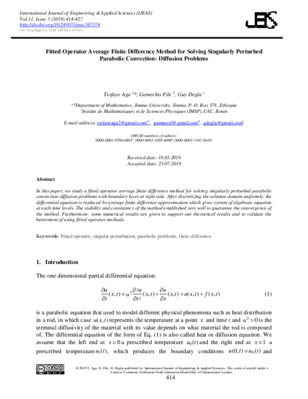 (PDF) Fitted Operator Average Finite Difference Method for Singularly ...