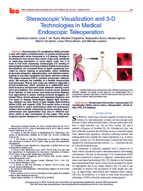 (PDF) Stereoscopic Visualization and 3-D Technologies in Medical ...