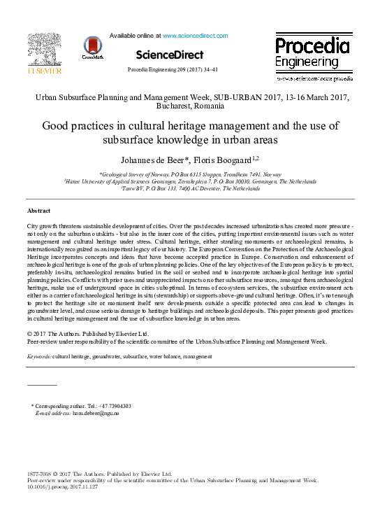 (PDF) Good practices in cultural heritage management and the use of ...