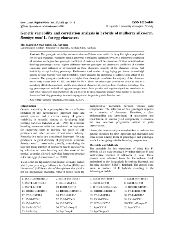 (PDF) Genetic variability and correlation analysis in hybrids of ...