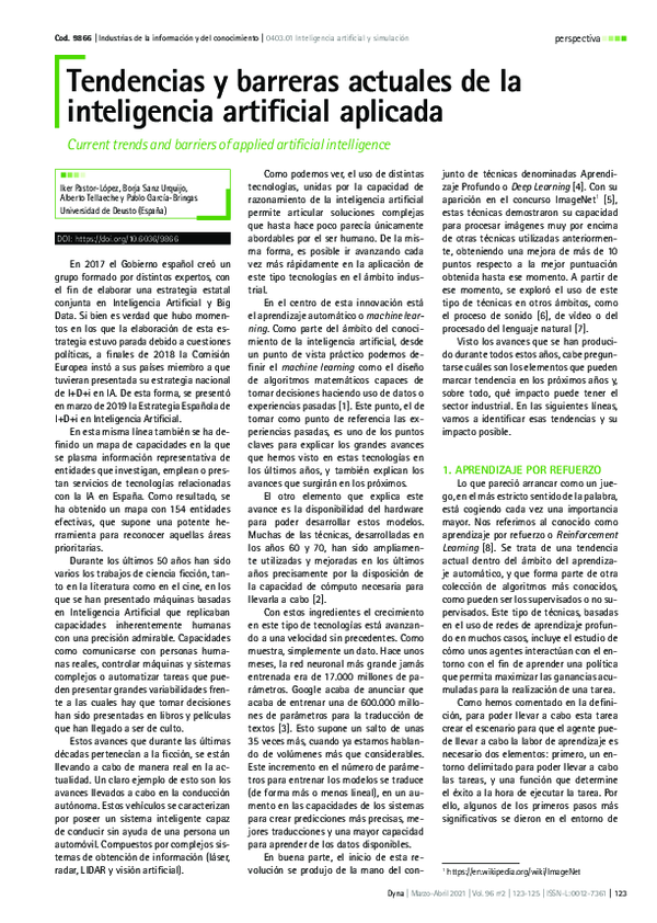 (PDF) Current Trends and Barriers of Applied Artificial Intelligence