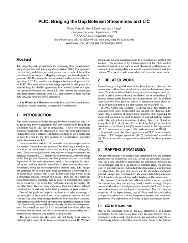 (PDF) PLIC: bridging the gap between streamlines and LIC