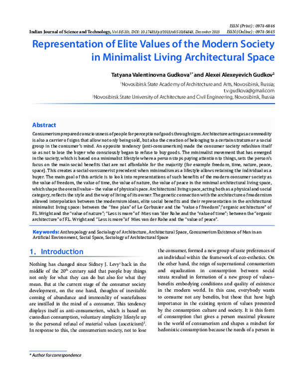 (PDF) Representation of Elite Values of the Modern Society in ...