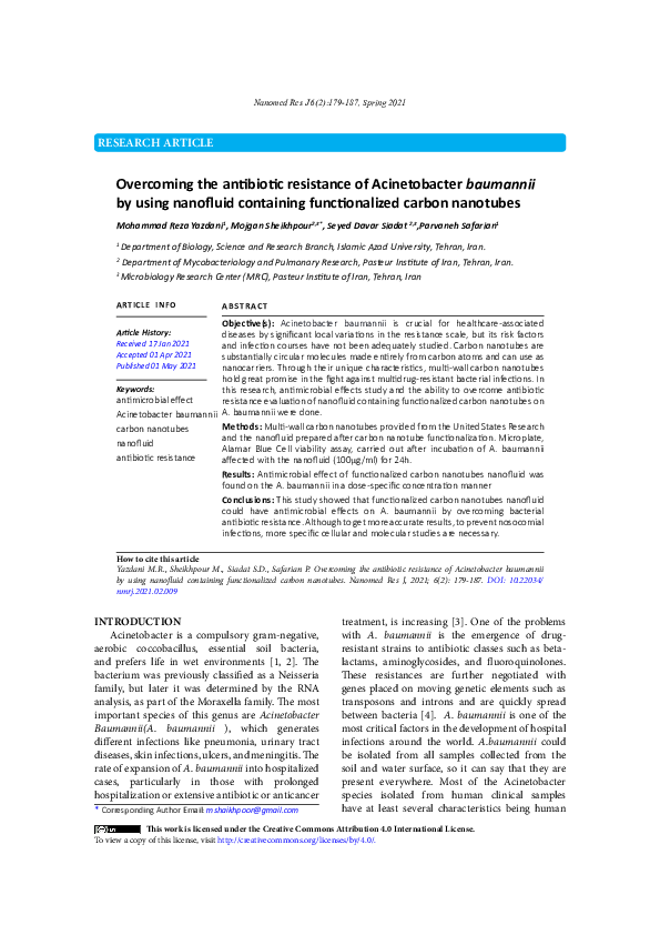(PDF) Overcoming the antibiotic resistance of Acinetobacter baumannii ...