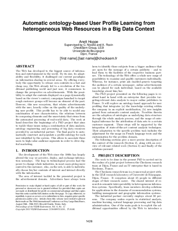 (PDF) Automatic ontology-based user profile learning from heterogeneous ...