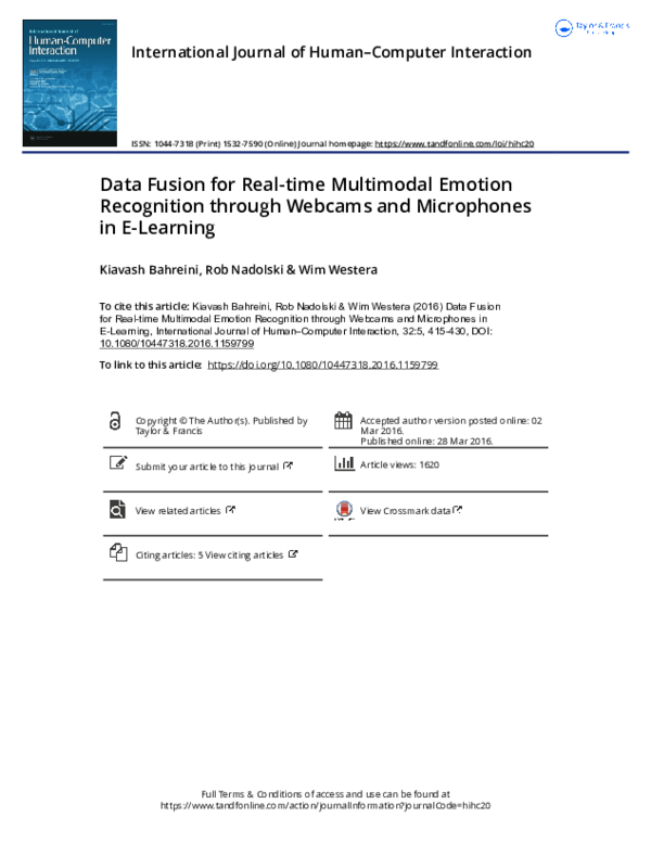 (PDF) Data Fusion for Real-time Multimodal Emotion Recognition through ...