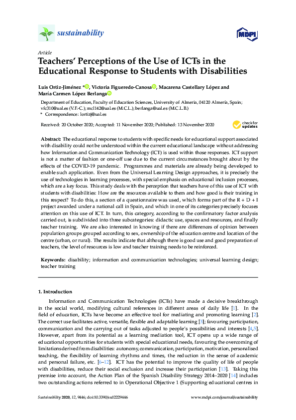 (PDF) Teachers’ Perceptions of the Use of ICTs in the Educational ...