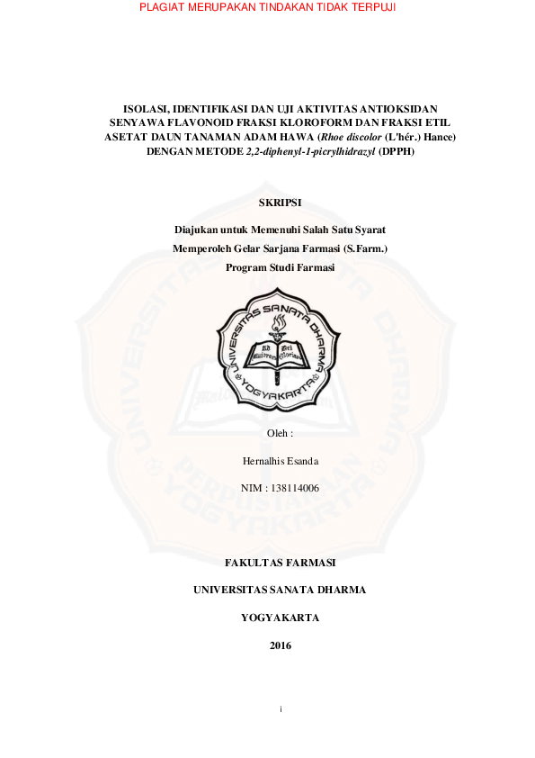(PDF) Isolasi, identifikasi dan uji aktivitas antioksidan senyawa