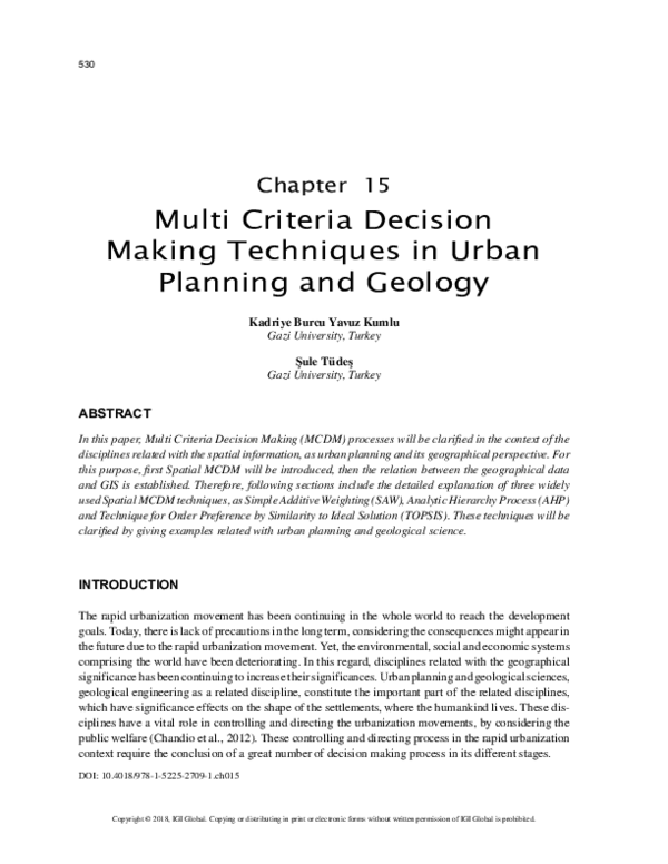 (PDF) Multi Criteria Decision Making Techniques in Urban Planning and ...
