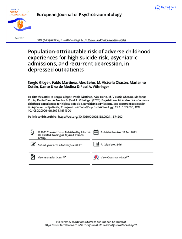 (PDF) Population-attributable risk of adverse childhood experiences for ...