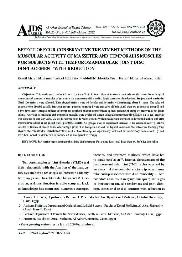(PDF) Effect of four conservative treatment methods on the muscular ...