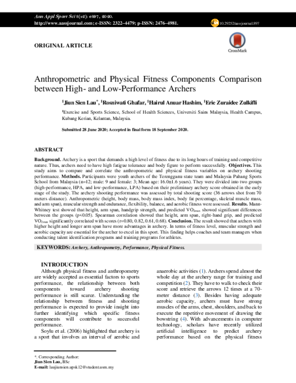 (PDF) Anthropometric And Physical Fitness Components Comparison between ...
