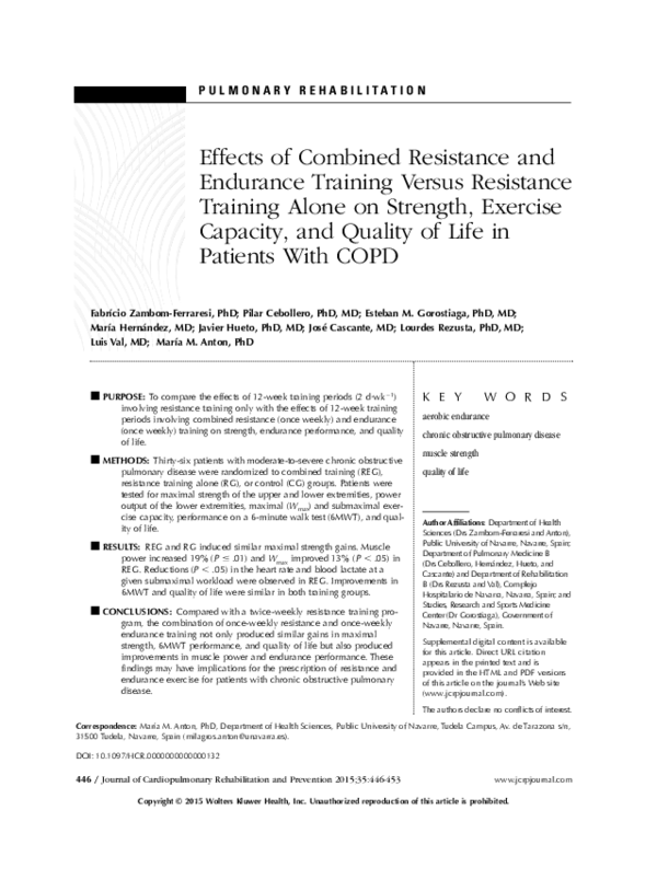 (PDF) Effects of Combined Resistance and Endurance Training Versus ...