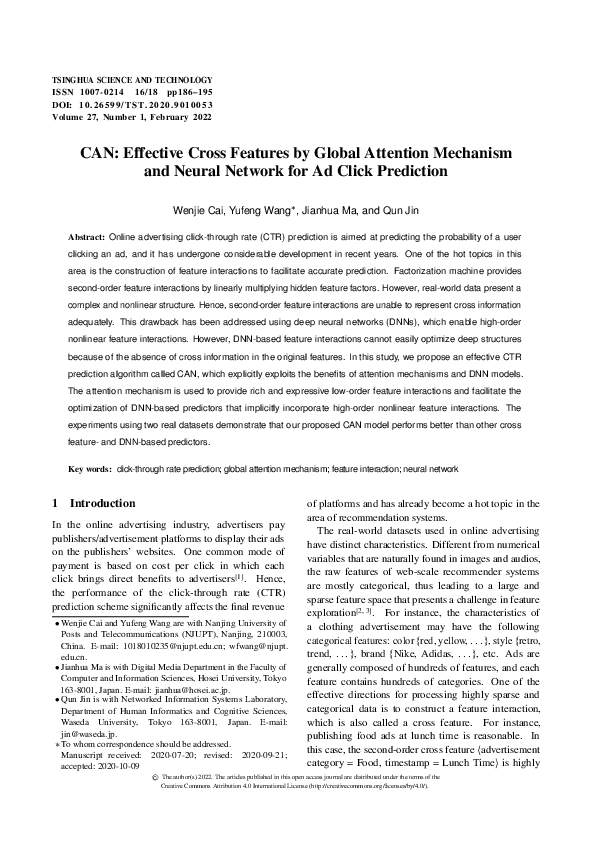 (PDF) CAN: Effective cross features by global attention mechanism and ...