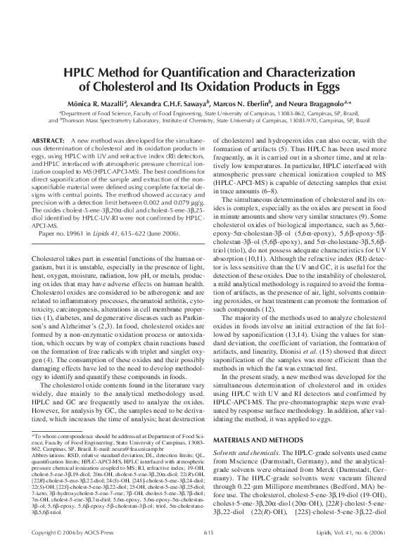 (PDF) HPLC method for quantification and characterization of