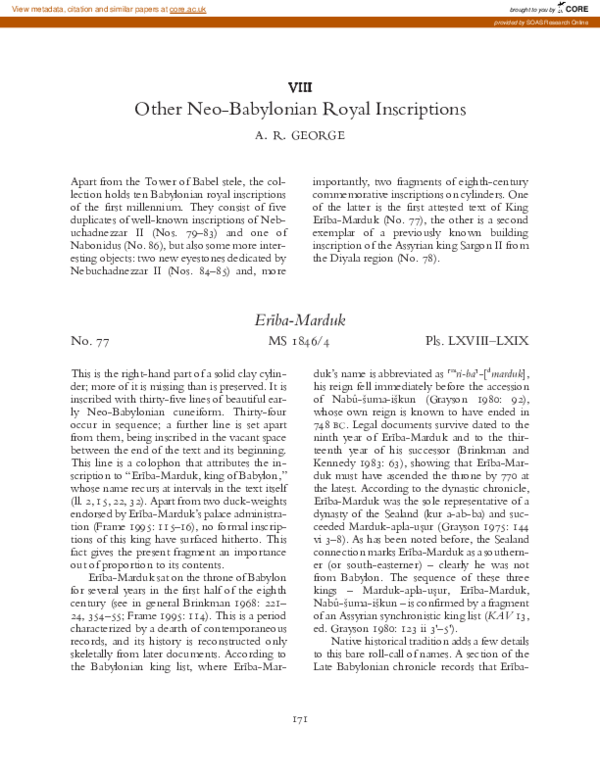 (PDF) Other Neo-Babylonian royal inscriptions