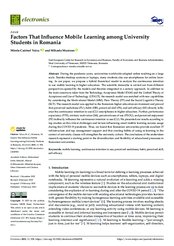 (PDF) Factors That Influence Mobile Learning among University Students ...
