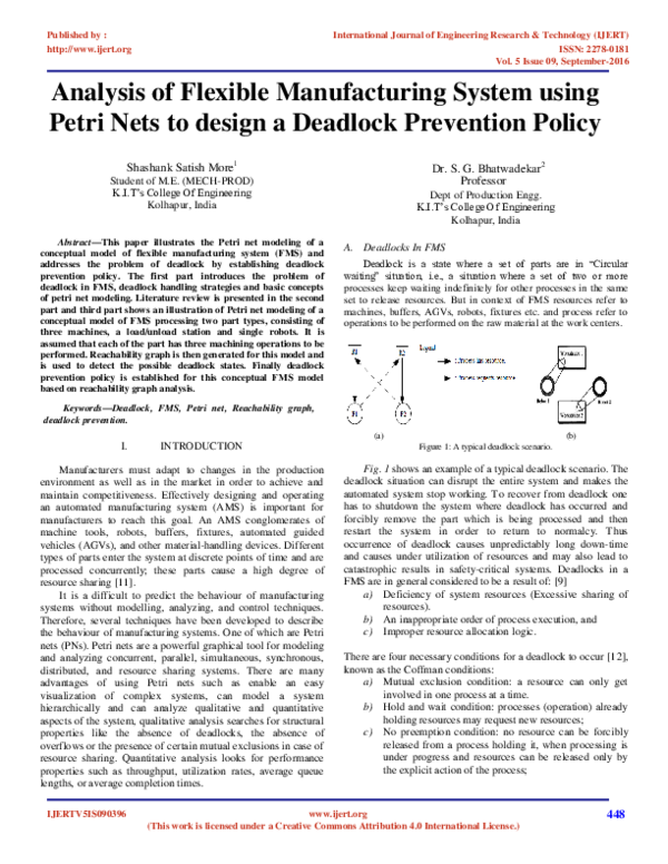 (PDF) Analysis of Flexible Manufacturing System using Petri Nets to ...